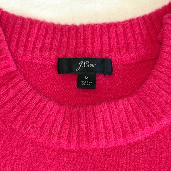 J.Crew Button-Detail Crewneck Sweater Women’s M | Fuchsia Supersoft Yarn - Picture 4 of 10